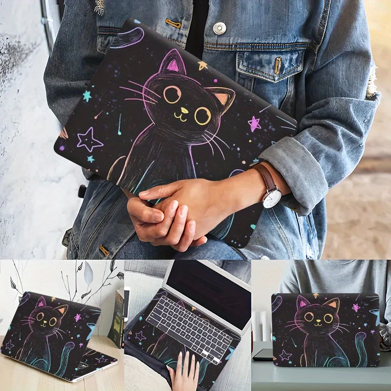 2 pieces, Dreadnought, protective film, 15.35x10.63 inches, space cat DIY personalized, laptop skin sticker, vinyl sticker