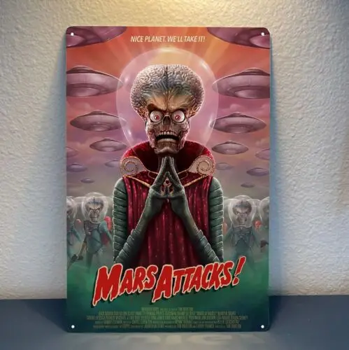 Mars Attacks Movie Metal Poster Tin Sign 20x30cm