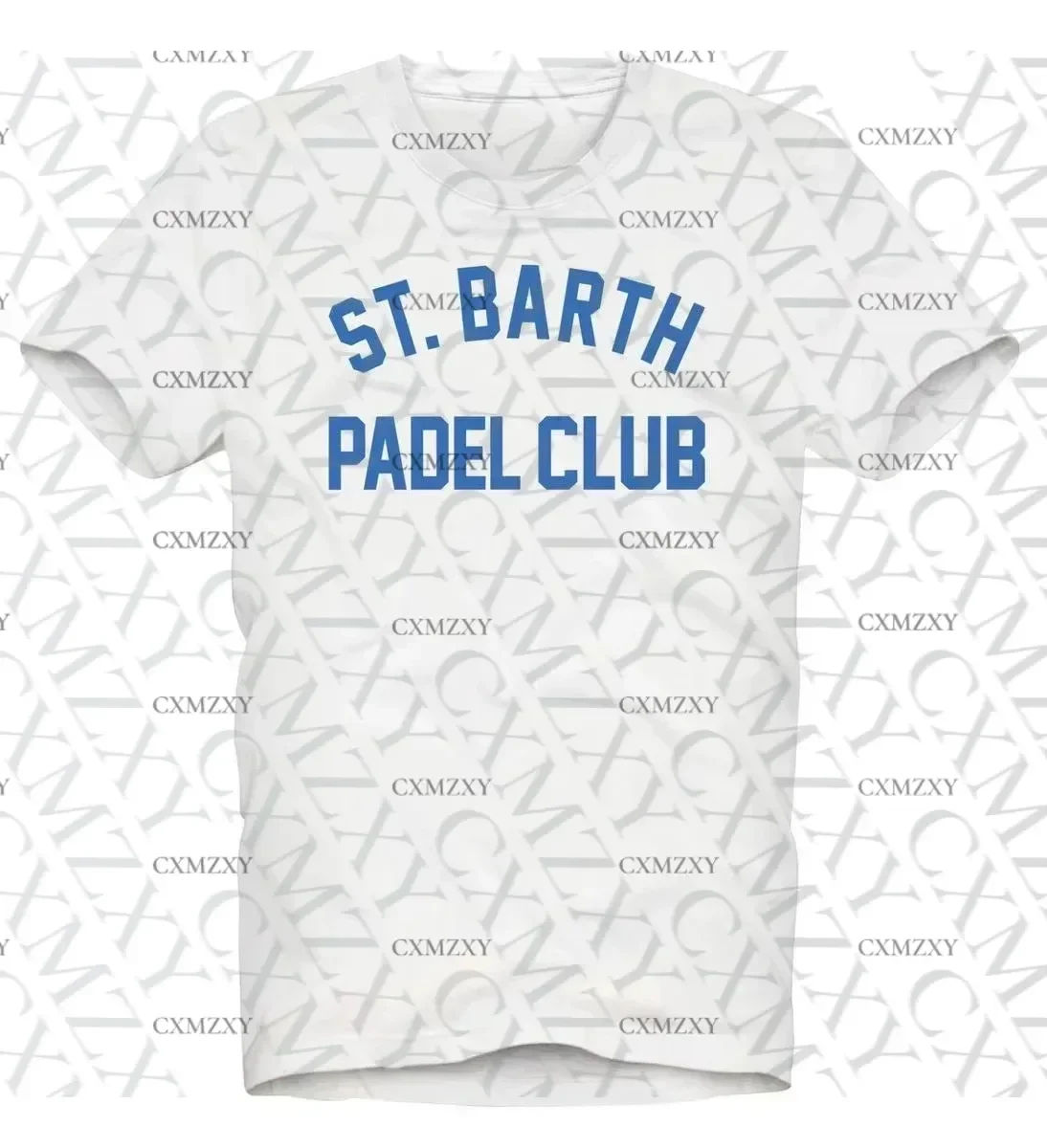 

2025 MC2 Saint Barth Padel Peripheral Pattern Summer Print Luxury Brand Men and Women Short Sleeve T-shirts Top