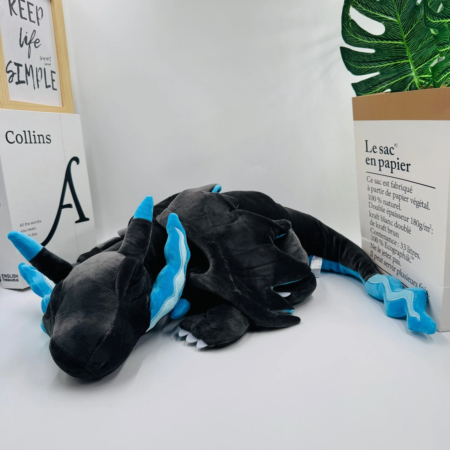 

48cm Large Sleeping Black Charizard Plush Doll Toys Game&Anime Merchandise Collection Cute Soft Pokémon Stuffed Animal Doll,