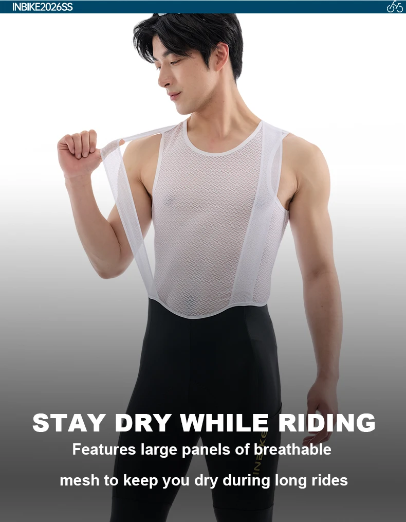 INBIKE Herren-Radtrikot-Shorts mit Polsterung, Sommer-Stoßdämpfende Atmungsaktive Schnelltrocknende Radsport-Trägerhose, MTB-Fahrradhose – Detail 6