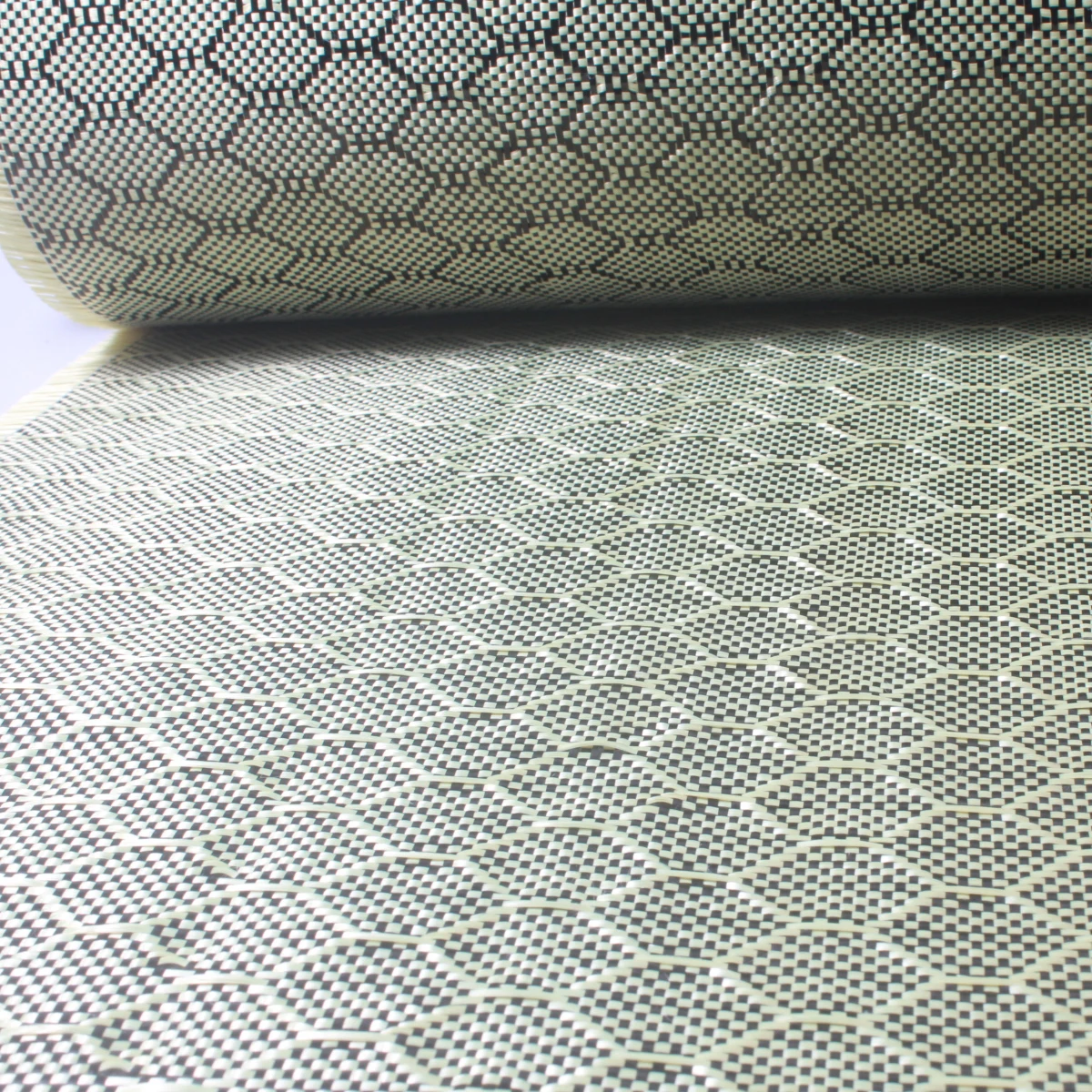 Гибридная ткань из арамидного углеродного волокна 3K Honeycomb Hexagonal, усиленная тканая ткань для автомобильных конструкционных элементов и защиты от давления.