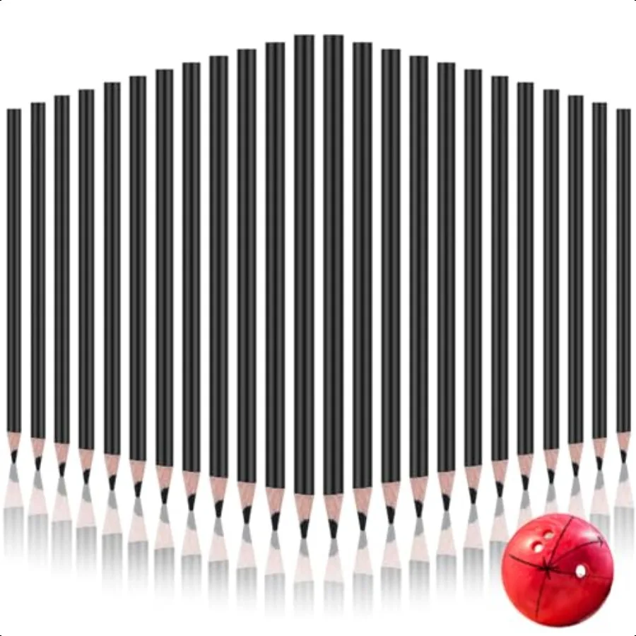 

24 Pcs Black Grease Pencil China Markers Wax Pencil Black Colored Pencils Wooden Crayon for Bowling Marking Coloring on the Bal