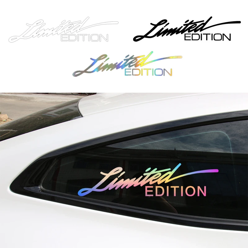 Creative Car Stickers English Sticker LIMITED EDITION Fashion Auto Body Glass Decoration Reflective Laser Decal 16*4cm