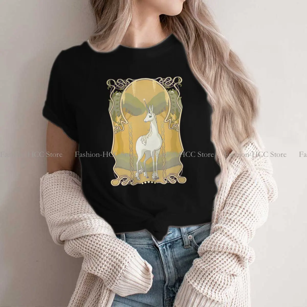 The Last  Art Nouveau Unique Polyester TShirt Cute Unicorn Cartoon Top Quality Hip Hop Gift Clothes T Shirt Stuff