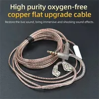 KZ ZS10 ZSN ZEX PRO In Ear  High-Purity Oxygen-Free Copper Twisted Upgrade  2Pin Cable For KZ ZEX Silver Plated Cable