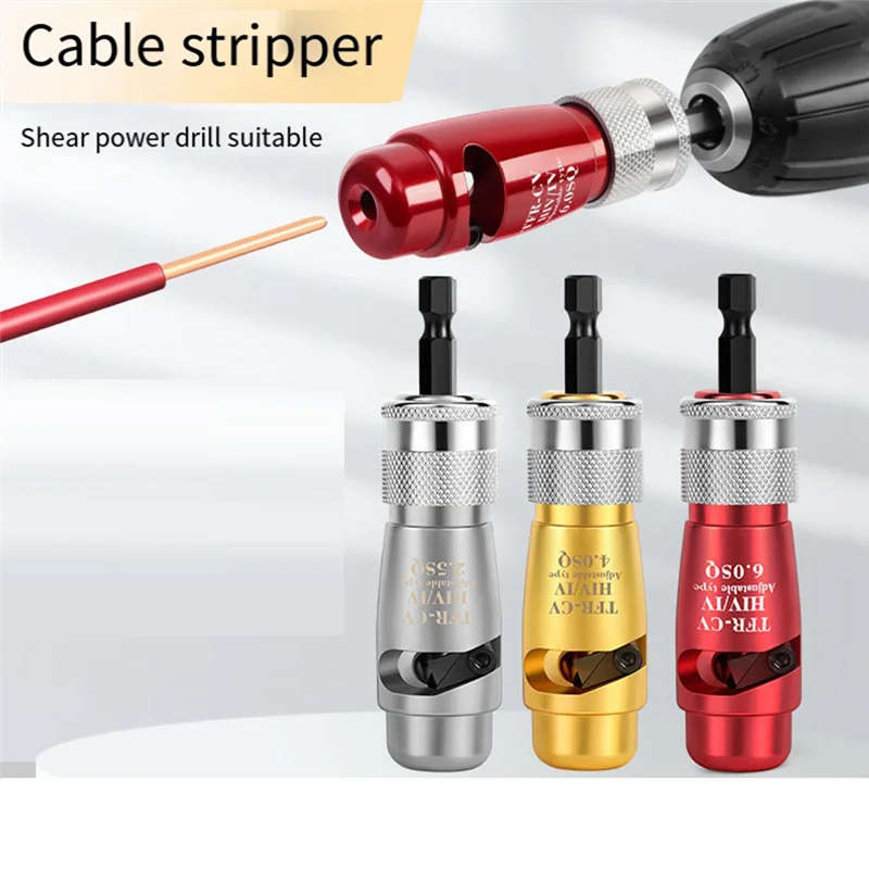 ETRT Cable Wire Stripper And Twister, Cable Twisting Stripping Tool With Wrench, Portable Power Drill Wire Stripper 2.5 Easy Ins