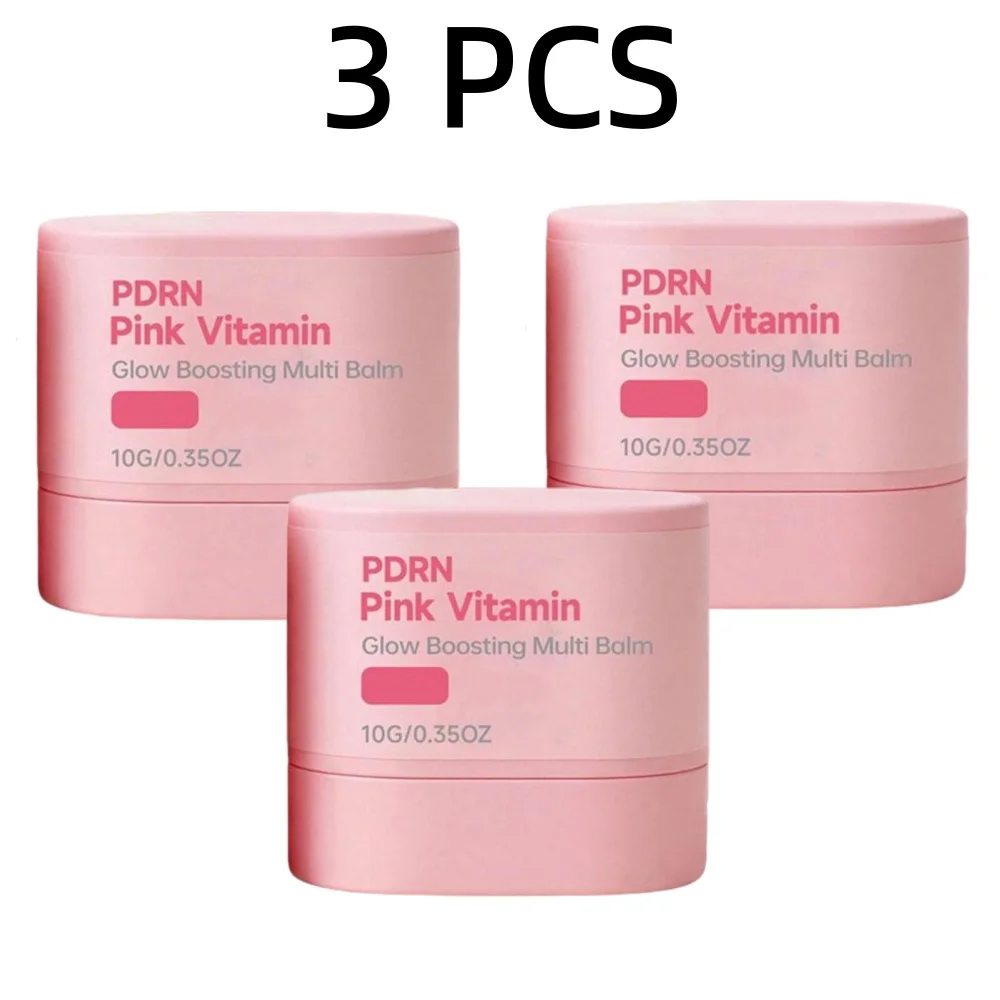 Pink Vitamin PDRN Collagen Multi Balm 10g Anti Wrinkle Face Lip Moisture Stick Portable Non Sticky Makeup Primer Base Care