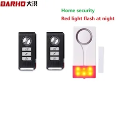 Darho Red Flash Shop Smart Home Security Bell With Sound Window Door Magnet Sensor Detector Wireless Home Alarm System