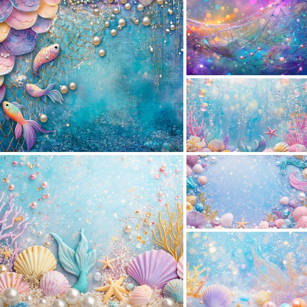 

Under The Sea Birthday Backdrop Underwater World Theme Starfish Shell Photography Background Kids Party Baby Shower Decor