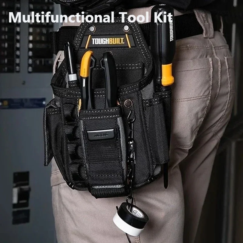 TOUGHBUILT Small Electrician Pouch Multi-functional Adjustable 13 Pocket Portable Sturdy Durable Storage Toolkit TB-CT-34