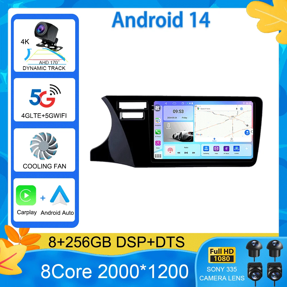 

Android14 Car Radio For Honda City 2014 2015 2016 2017 Multimedia Video Player Navigation Stereo GPS Carplay Android Auto 4G DSP