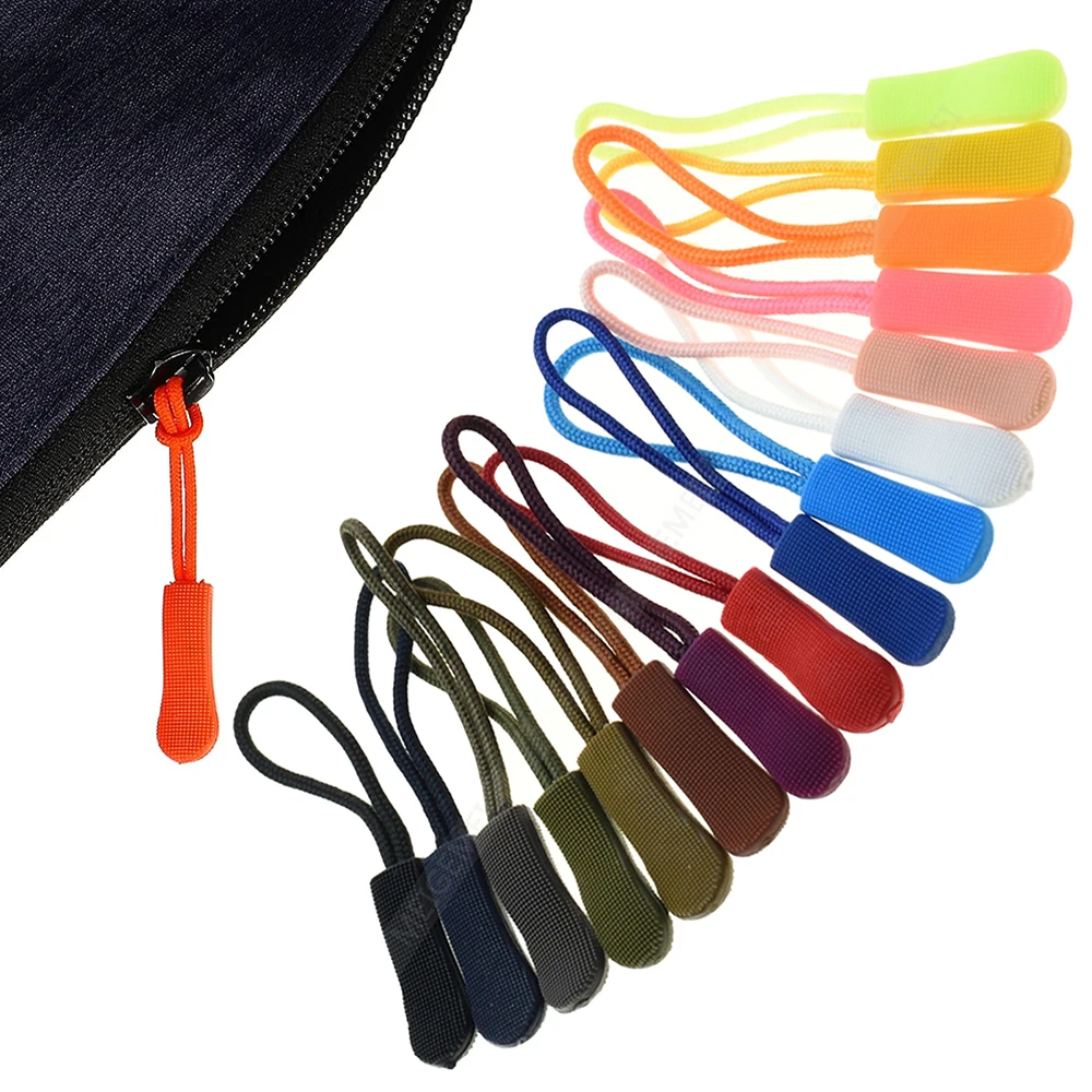 20 Stück Reißverschlussziege, 16 Farben Reißverschlussschilder, starke Nylonschnur, Zuglasche, Ersatz für Rucksäcke, Jacken, Gepäck, Geldbörsen