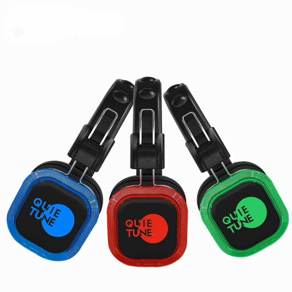 F39 silent headphone set include transmitters and charger quiet clubbing and event headset 3 or more channels foldable earphone