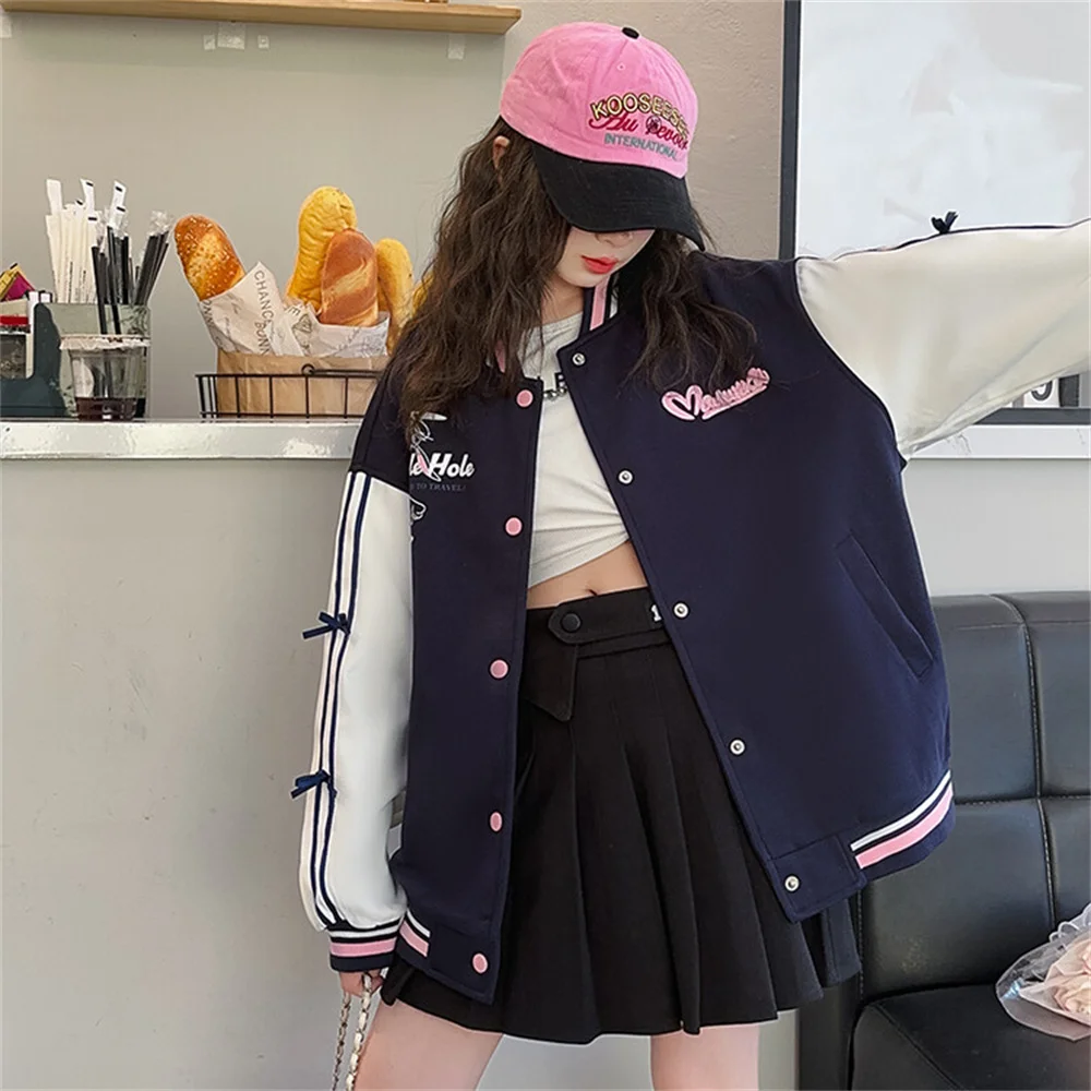 0918 Embroidered P-type Girl Baseball Jacket Autumn Fashion Girl\'s Jacket Baseball Uniform Girls\' Jacket Coat