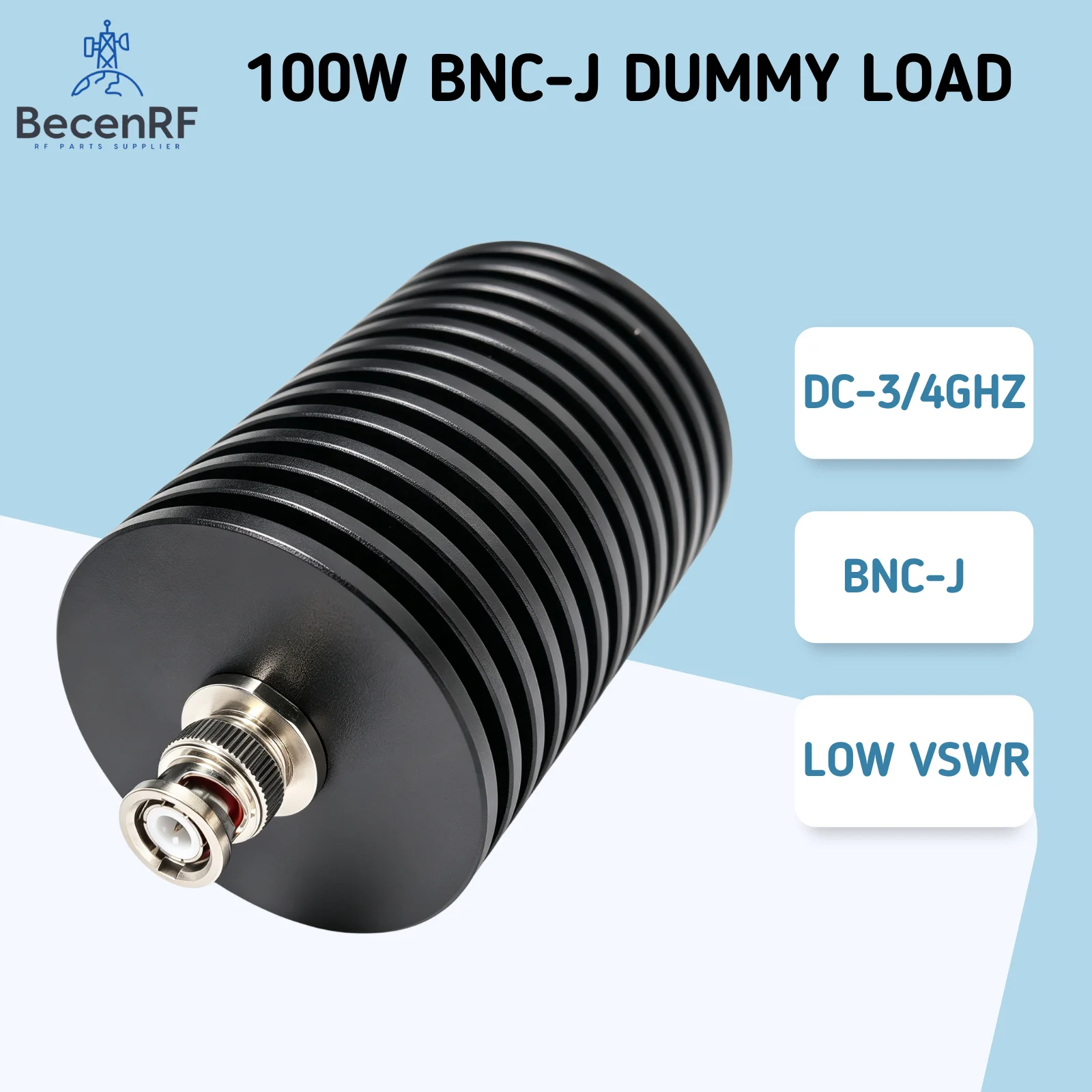 100W BNC RF Dummy Load 50 ohm RF Termination Load Q9Connector DC to 3GHz 4Ghz