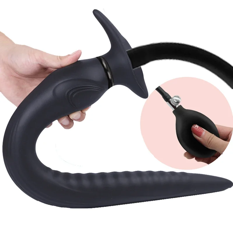 

Inflatable Dildo Anal Plug Silicone Vaginal Dilator Anus Pump Sex Toy 38.5-55cm Long Huge Buttplug Anchor Prostate Stimulator