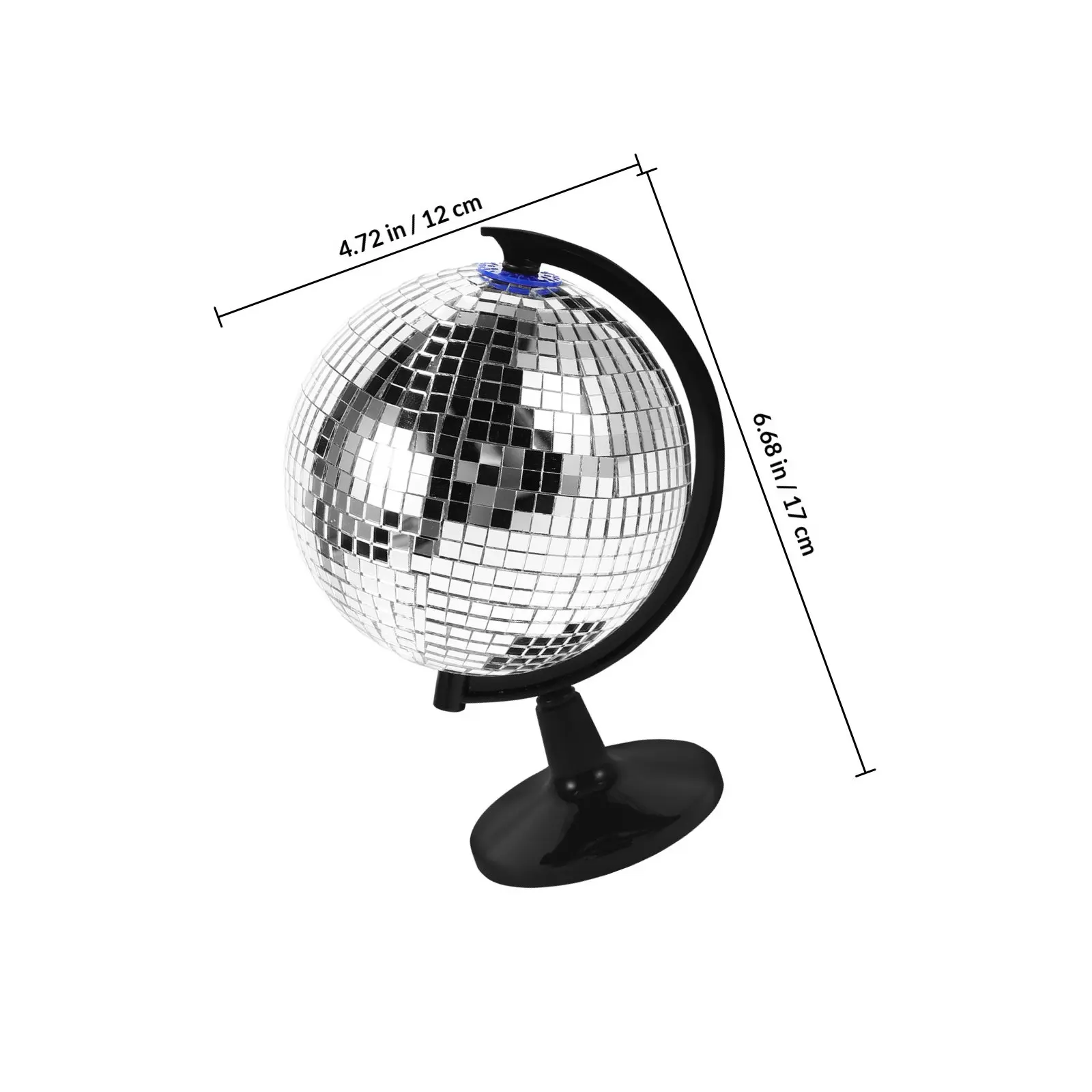 Disco Globe Silver Unique Rotating Globe Office Desk Decor Reflective Spinning Disco Ball Creative Gift Musical Glass Ball