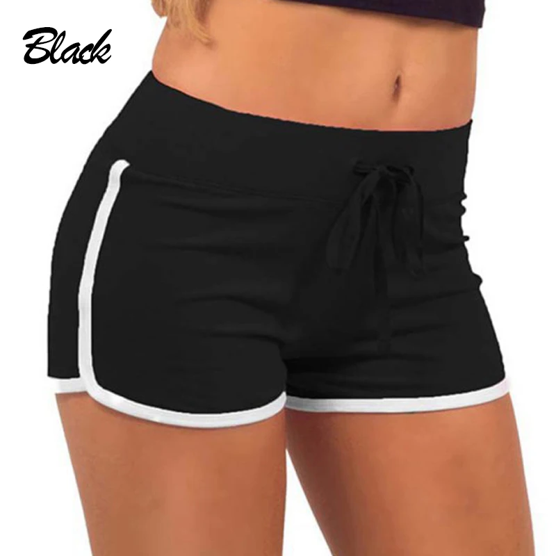 Women Summer Sports Shorts Elastic Candy Color Anti Emptied Skinny Shorts Casual Lady Elastic Waist Beach Short Pants