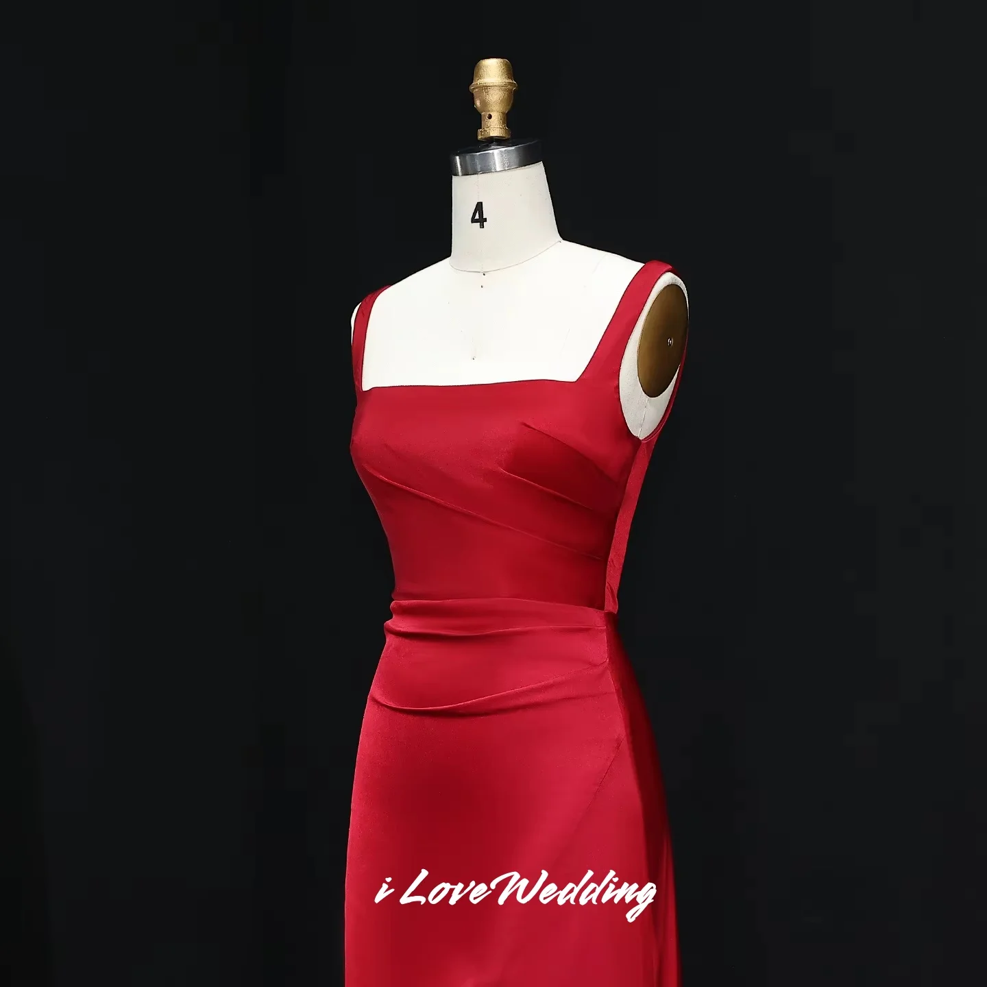 Красное вечернее платье на тонких бретельках 2022, атласное платье без рукавов с квадратным воротником, длиной до пола, свадебное платье для гостей по индивидуальному заказу