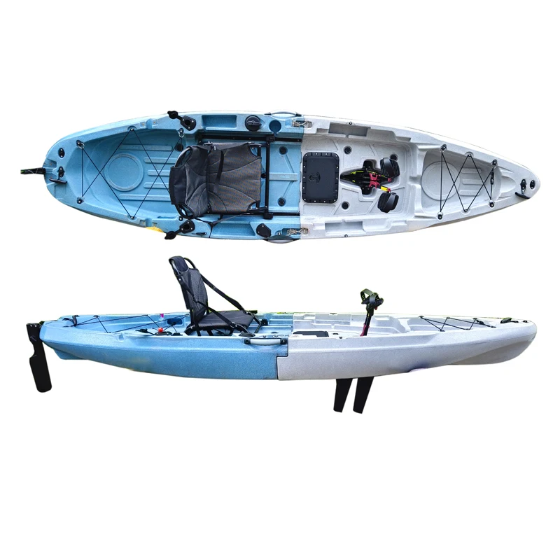 Unique Design Single Plastic 10.5ft 2 Pieces Portable Modular Pedal Fishing Kayak ON SALE Logo Customized