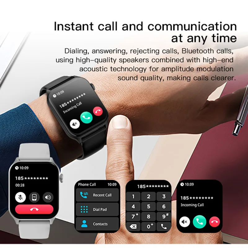 Sprots スマートウォッチ防水 IP68 Bluetooth 通話音声アシスタント DIY ダイヤル 1.83 インチフルタッチスクリーンスマートウォッチ Android IOS 用