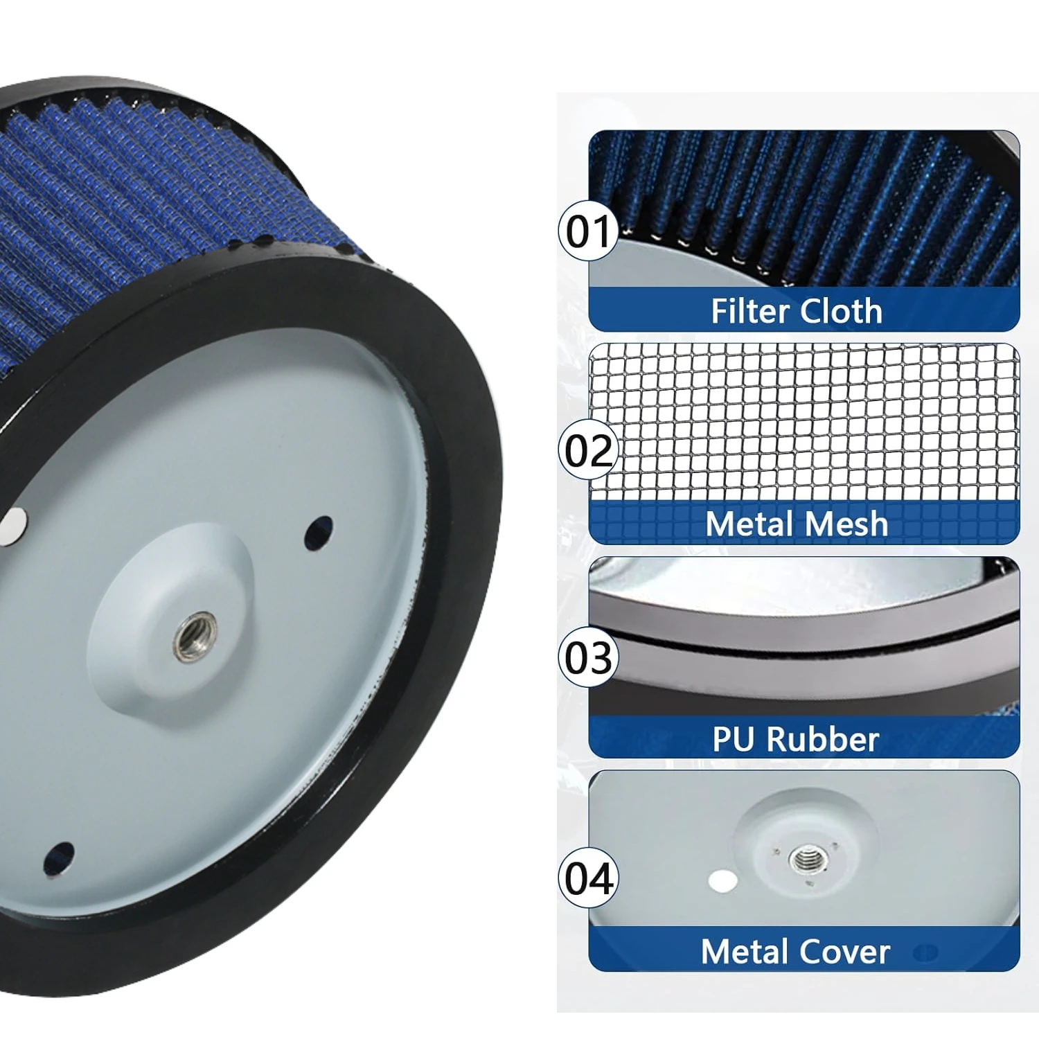 For Harley Davidson Road King FLHRC FLHRCI FLHRS FLHRSE3 Screamin\' Eagle FLHRSI FLHTCI 12V Motorcycle Air Filter Intake Cleaner