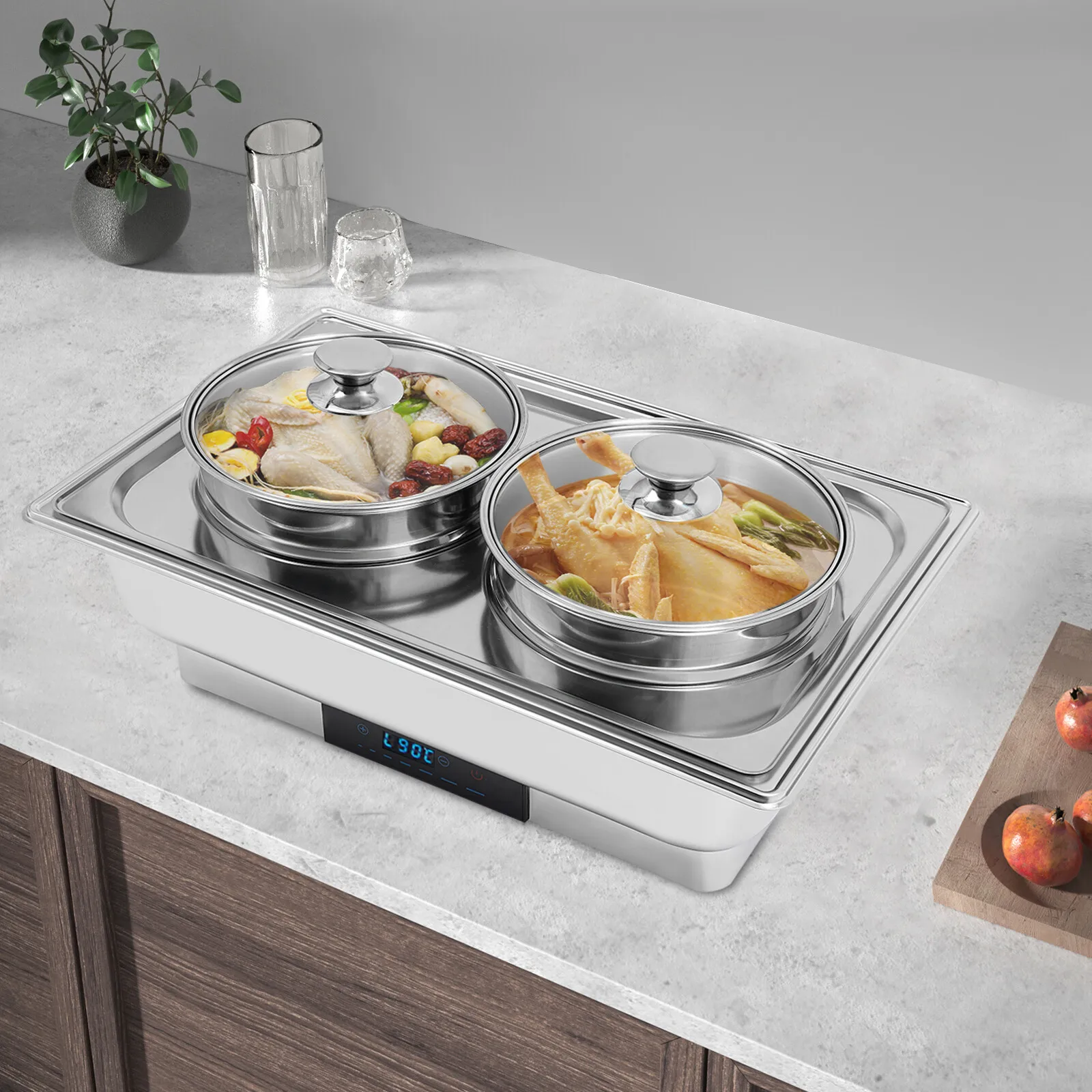 

Коммерческий электрический подогреватель пищи 8 л, нержавеющая сталь, оборудование для ресторанов и кухонь, контроль температуры 95-194°F