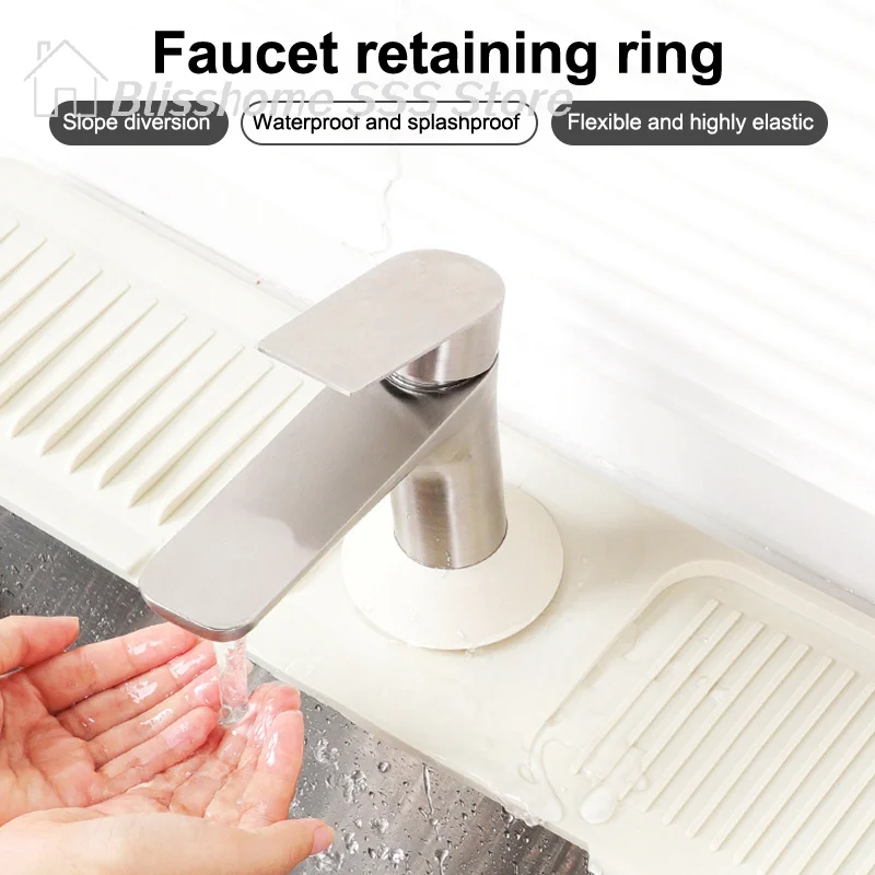 

【S】Silicone Faucet Absorbent Kitchen Mat Sink Splash Catcher Countertop Protector Mat Draining Pad For Bathroom Kitchen