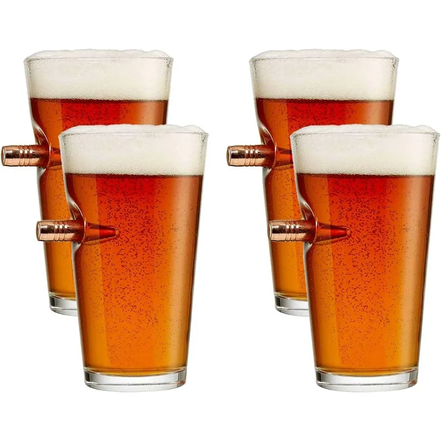 

The Original Bullet Beer Glass 4 Glasses Perfect for Home Brewing Enthusiasts Ideal for Serving Craft Beers Enhances Aroma and