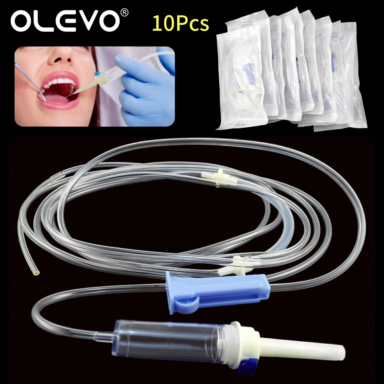 10PCS Disposable Dental Implant Surgical Tube Flushing Hose Oral Irrigation Tubing Dentistry Transparent Water Pipe Match NSK