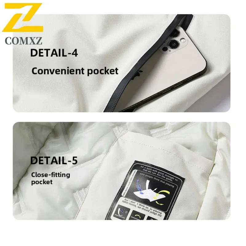 COMXZ 2025 Autumn Winter Graphene Fleece Lined Waterproof Windproof Jacket Men Loose Fit Warm Hiking lightweight windbreaker