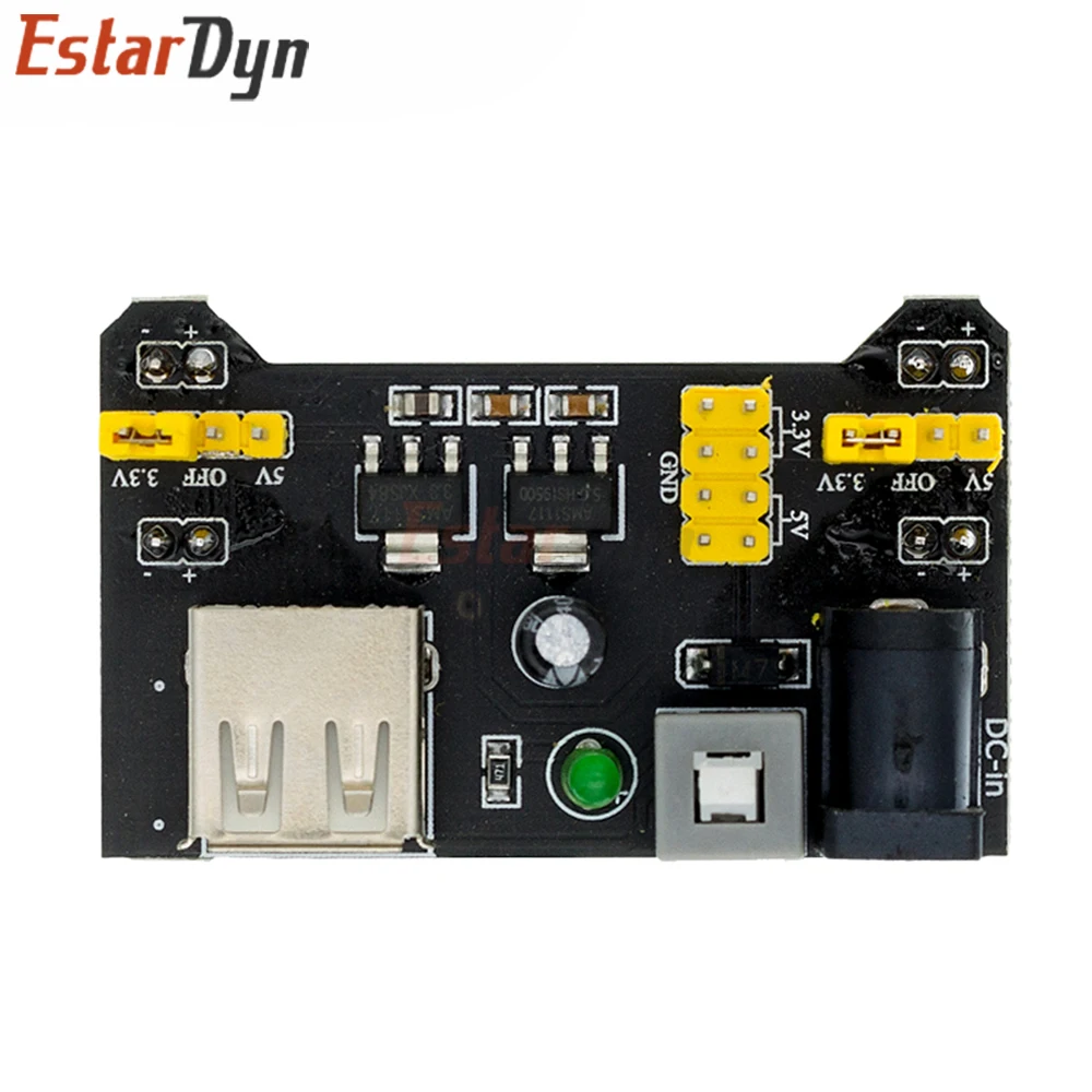 EstarDyn MB-102 830 verbindingspunten soldeerloze prototype breadboard-kit 3,3 V/5 V voedingsmodule 65 flexibele jumperdraden