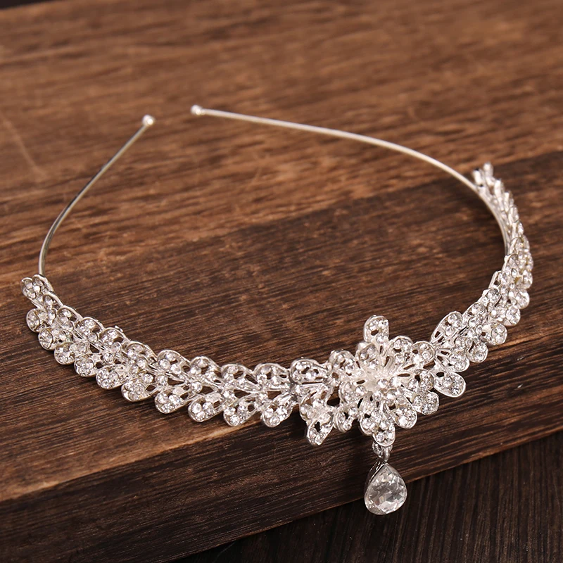 Fashion Crystal Tiaras And Crowns Forehead Water Rhinestone Diadems Wedding Hair Ornaments Bridal Hairbands Pageants