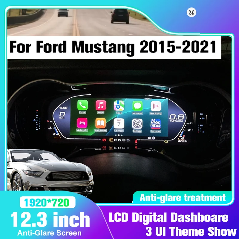 New Cluster for Ford Mustang 2015-2021 Dashboard Speedometer Instrument Panel Digital Instrument Car Play OTA Upgrade