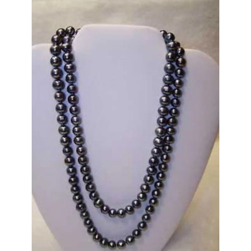 

AA 8-9mm tahitian bla pearl nelace 48inch 122cm