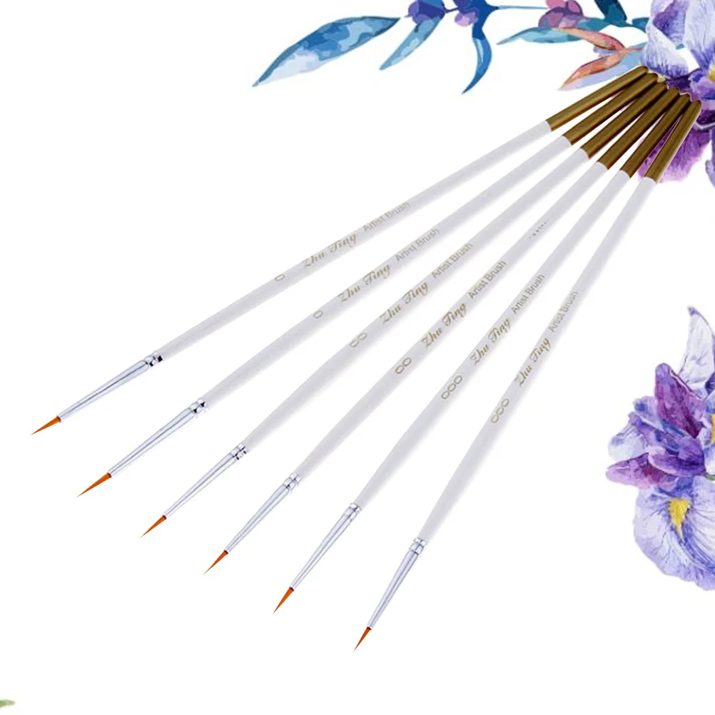 Set di pennelli per pittura con capelli in nylon da 6 pezzi, materiali artistici multifunzionali per principianti, professionisti, acquerello, guazzo, olio acrilico