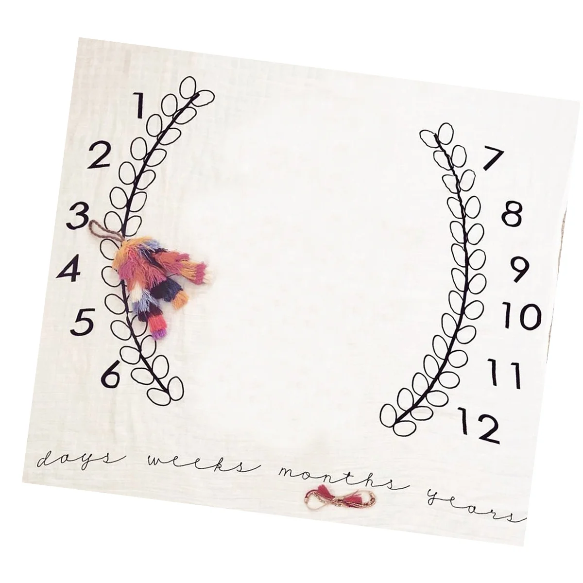 

Cotton Baby Milestone Blanket Newborn Wrap Monthly Photo Prop Accessories Soft Comfortable Growth Tracker Blanket