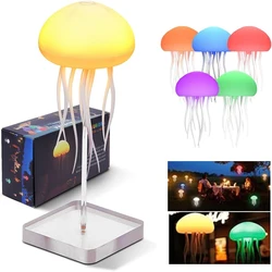 Cartoon Dancing Jellyfish Night Light RGB Gradient Cute Jellyfish Bedside Lamp Voice Control Type-C Charging LED Night Lamp