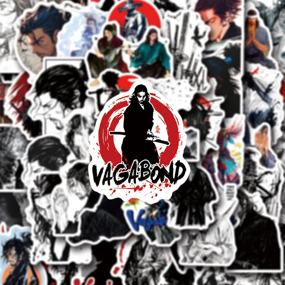 10/30/55/110pcs Cool Anime Vagabond Stickers Cartoon Sticker DIY Skateboard Notebook Phone Japanese Manga Graffiti Decals Pack