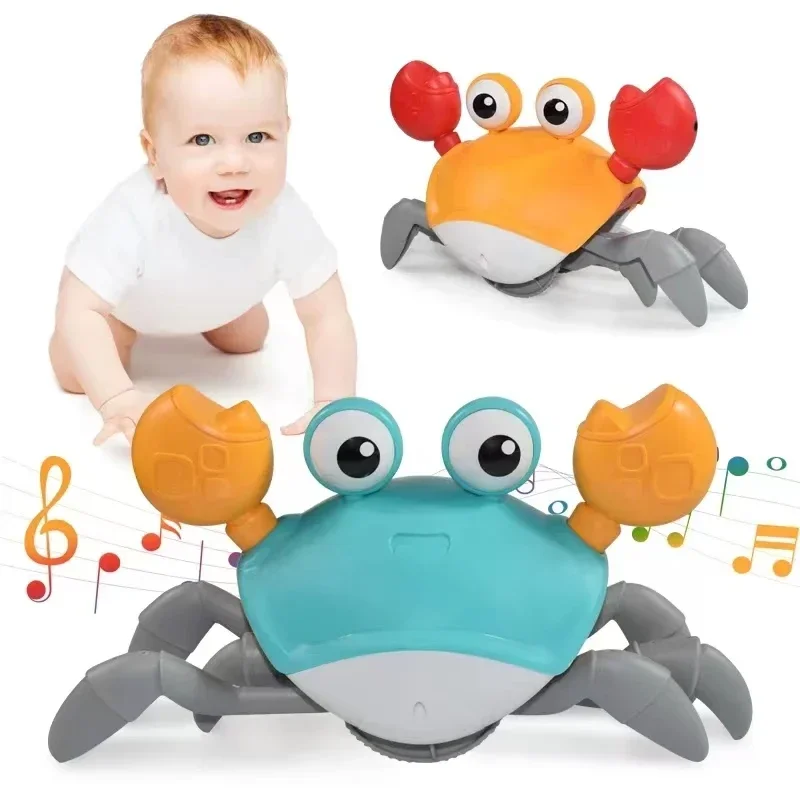 

Fun Electric Automatic Sensing Crab Toy Rechargeable Music Crawling Motion Baby Bath Toy Ideal Christmas Gift for Boy and Girl