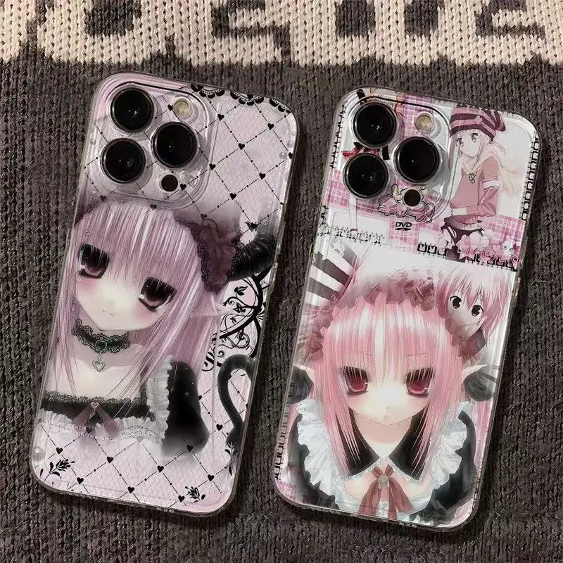 Gothic Creative Cute Cartoon Girls Phone Case for iPhone 17 16 15 14 13 Pro Max 11 12 Pro 7 8 Plus Clear Protective Soft Cover
