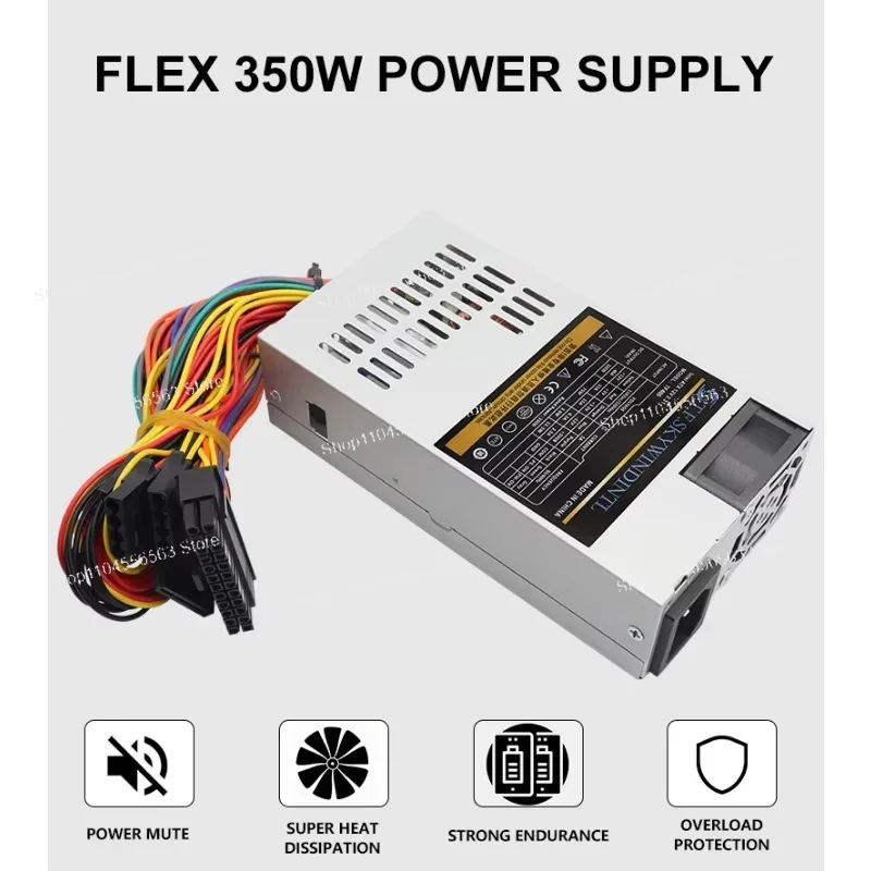 350W 1U Flex ATX PSU, Silent Cooling Fan Power Supply for POS, Industrial PC & Mini ITX Gaming Computer