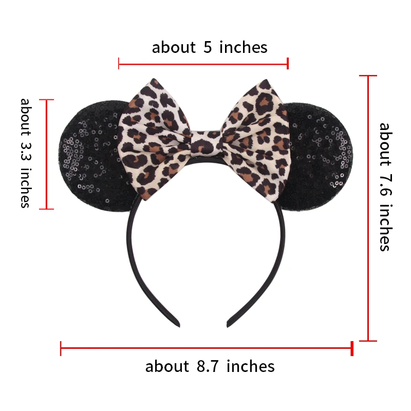 2024 Chic Leopard Mouse Ears Headband Girls Cosplay Trendy 5\