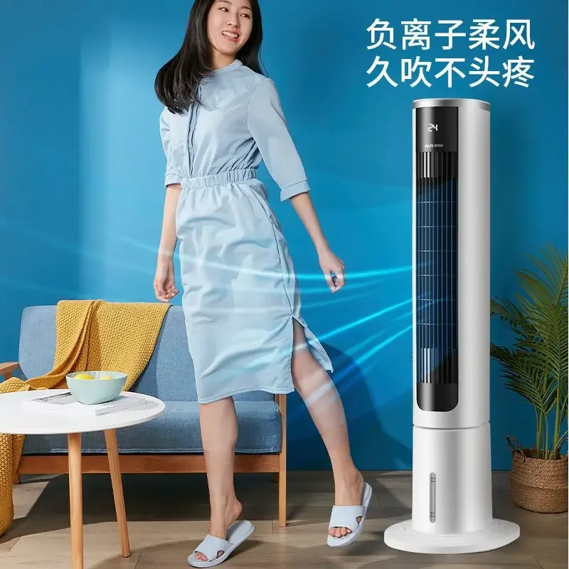 Household refrigeration single cold water dormitory tower remote control small air cooler negative ion purification new style image 3