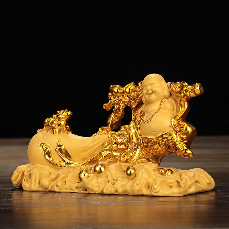 Laughing Buddha Modern Art Sculpture Crafts Maitreya Statue Resin Home Decor Accessories  Ornaments Car Decoration Gifts