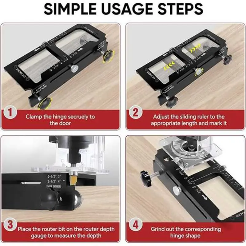 Door Hinge Jig Adjustable Mortising Jig For 2.5
