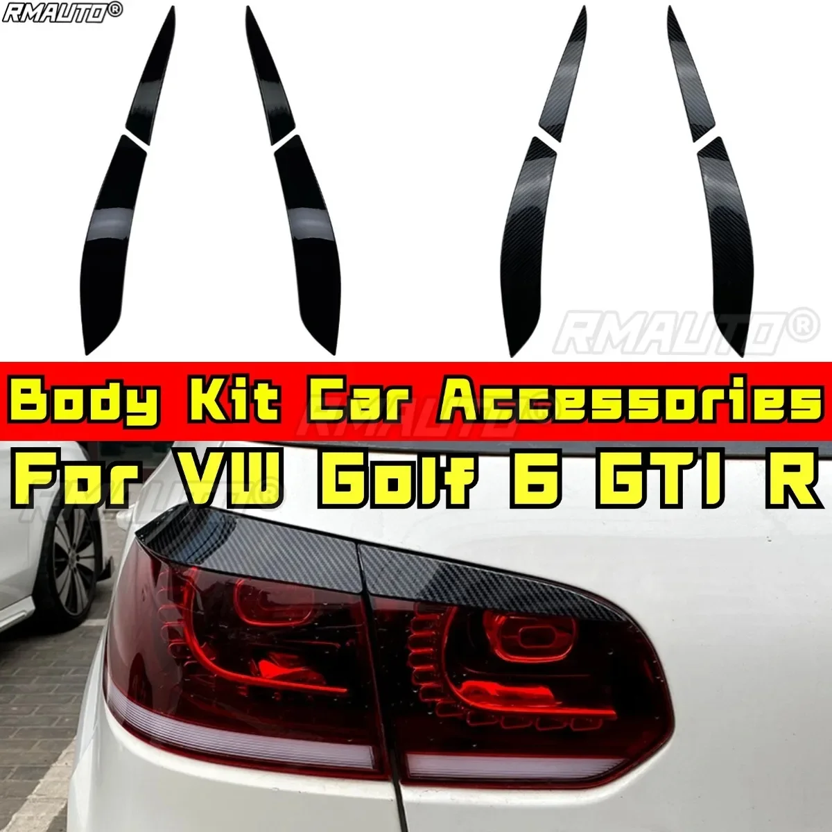 

For VW Golf MK6 GTI R Body Kit Auto Head Light Lamp Eyelids Eyebrow Headlight Decoration Car Styling Trim Modification Part