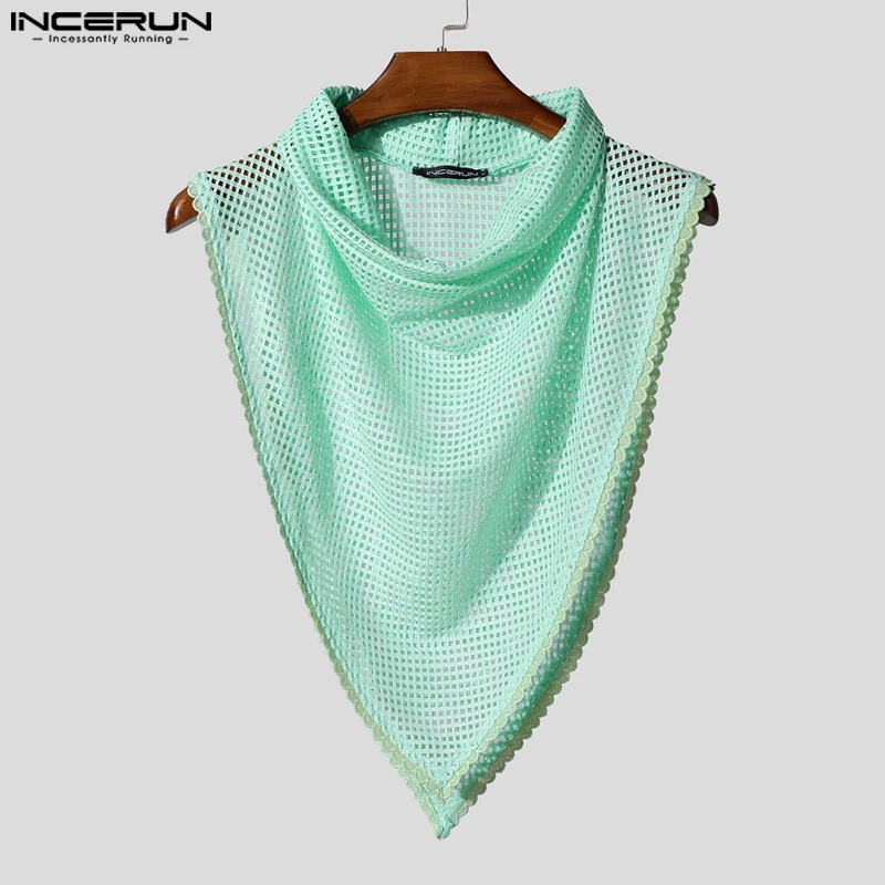 Модные летние мужские топы на бретелях без рукавов, сетчатые топы, футболка, однотонная уличная одежда, мужская одежда, топы большого размера INCERUN