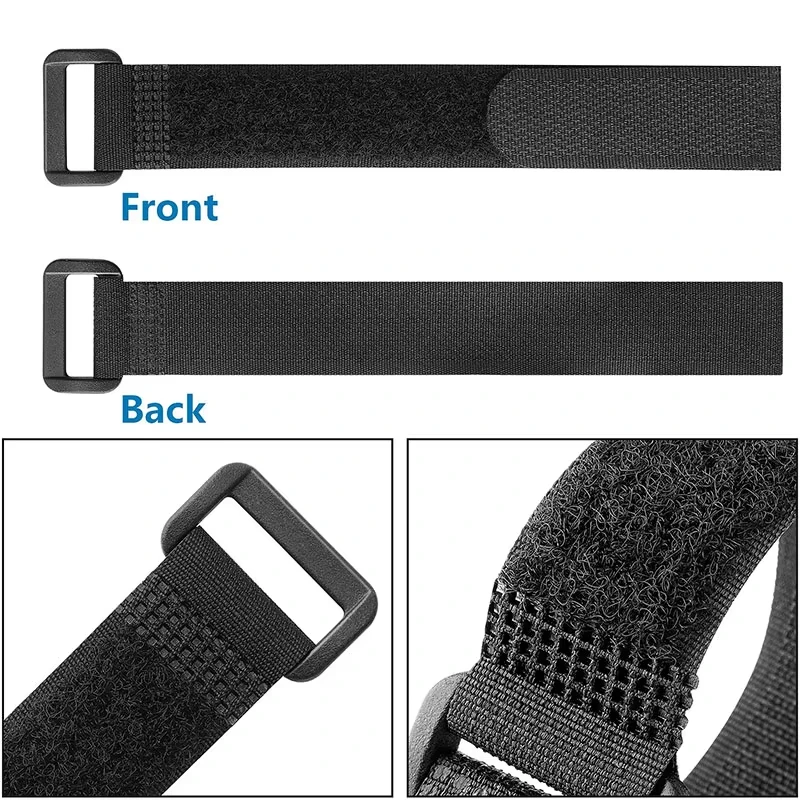 Schwarze Klettbänder wiederverwendbar aus Nylon Haken und Schlaufen Kabelbinder verstellbare Drahtbefestigung Spannbänder Kabelorganizer hält Leitungen geordnet verhindert Verwicklungen geeignet für Haus Büro Elektroni – Detail 19